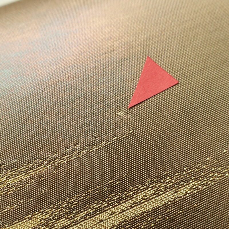 名古屋帯 太鼓柄 正絹 木の葉・植物柄 名古屋仕立て なごや帯 リサイクル帯 帯 芝 ベージュ_画像7