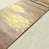 名古屋帯 太鼓柄 正絹 木の葉・植物柄 名古屋仕立て なごや帯 リサイクル帯 帯 芝 ベージュ_画像11