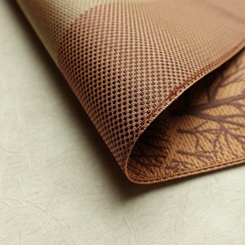 名古屋帯 六通柄 良品 正絹 木の葉・植物柄 松葉仕立て なごや帯 リサイクル帯 帯 橙_画像10