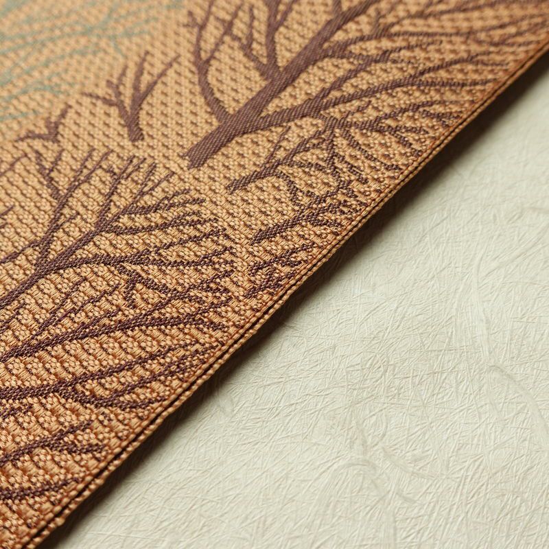 名古屋帯 六通柄 良品 正絹 木の葉・植物柄 松葉仕立て なごや帯 リサイクル帯 帯 橙_画像12