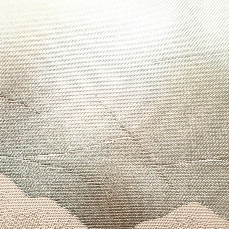 名古屋帯 六通柄 正絹 幾何学柄・抽象柄 名古屋仕立て なごや帯 リサイクル帯 帯 引箔 ピンク_画像4