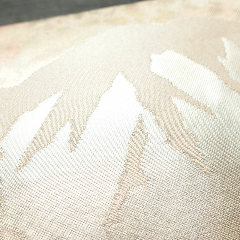 名古屋帯 六通柄 正絹 幾何学柄・抽象柄 名古屋仕立て なごや帯 リサイクル帯 帯 引箔 ピンク_画像5