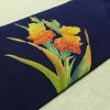 名古屋帯 太鼓柄 良品 正絹 花柄 名古屋仕立て なごや帯 リサイクル帯 一部しつけ糸付き 帯 シンプル 青・紺_画像11