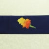 名古屋帯 太鼓柄 良品 正絹 花柄 名古屋仕立て なごや帯 リサイクル帯 一部しつけ糸付き 帯 シンプル 青・紺_画像14