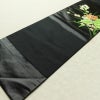 名古屋帯 太鼓柄 正絹 花柄 名古屋仕立て なごや帯 リサイクル帯 帯 黒_画像9