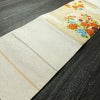 名古屋帯 太鼓柄 正絹 花柄 松葉仕立て なごや帯 リサイクル帯 帯 金・銀_画像10