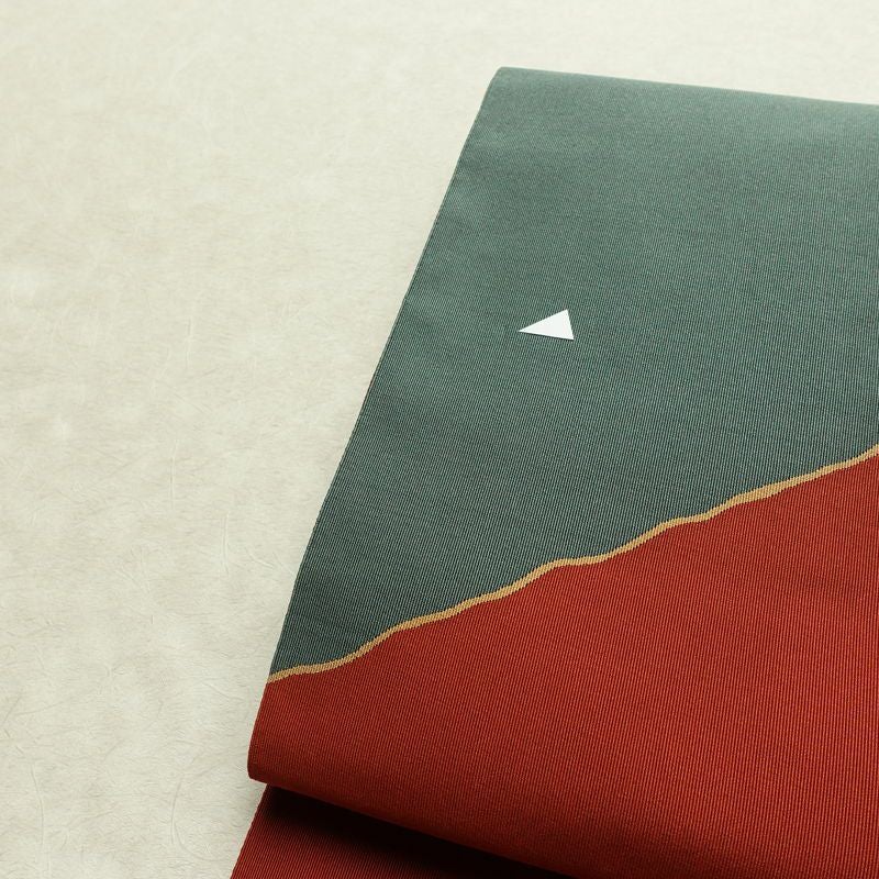 名古屋帯 太鼓柄 良品 正絹 その他の柄 名古屋仕立て なごや帯 リサイクル帯 帯 モダン シンプル 赤・朱_画像7