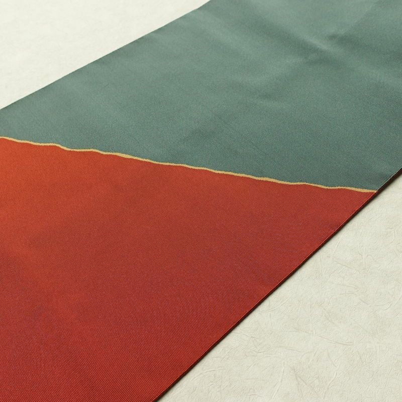 名古屋帯 太鼓柄 良品 正絹 その他の柄 名古屋仕立て なごや帯 リサイクル帯 帯 モダン シンプル 赤・朱_画像13