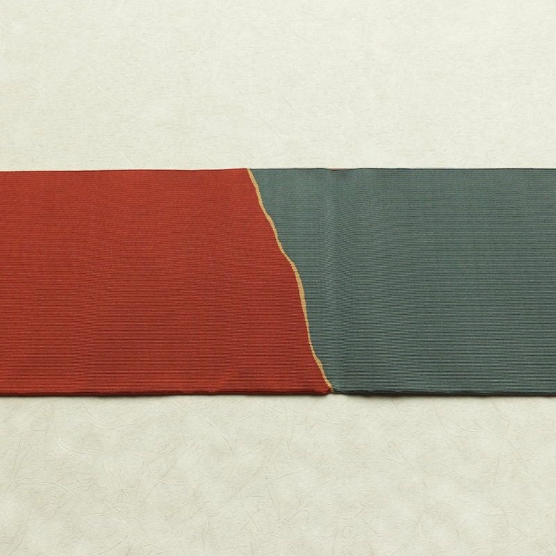 名古屋帯 太鼓柄 良品 正絹 その他の柄 名古屋仕立て なごや帯 リサイクル帯 帯 モダン シンプル 赤・朱_画像15