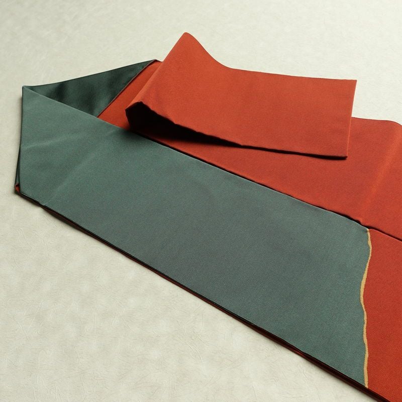 名古屋帯 太鼓柄 良品 正絹 その他の柄 名古屋仕立て なごや帯 リサイクル帯 帯 モダン シンプル 赤・朱_画像21