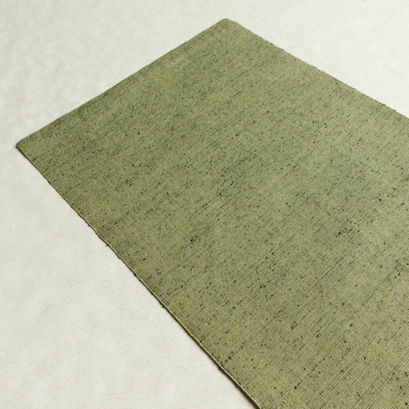 名古屋帯 六通柄 良品 正絹 古典柄 通し仕立て なごや帯 リサイクル帯 帯 緑・うぐいす色_画像16