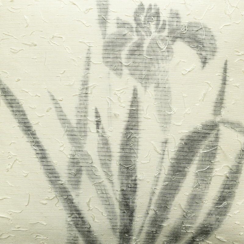 名古屋帯 髭紬 太鼓柄 正絹 木の葉・植物柄 名古屋仕立て なごや帯 リサイクル帯 帯 クリーム_画像2