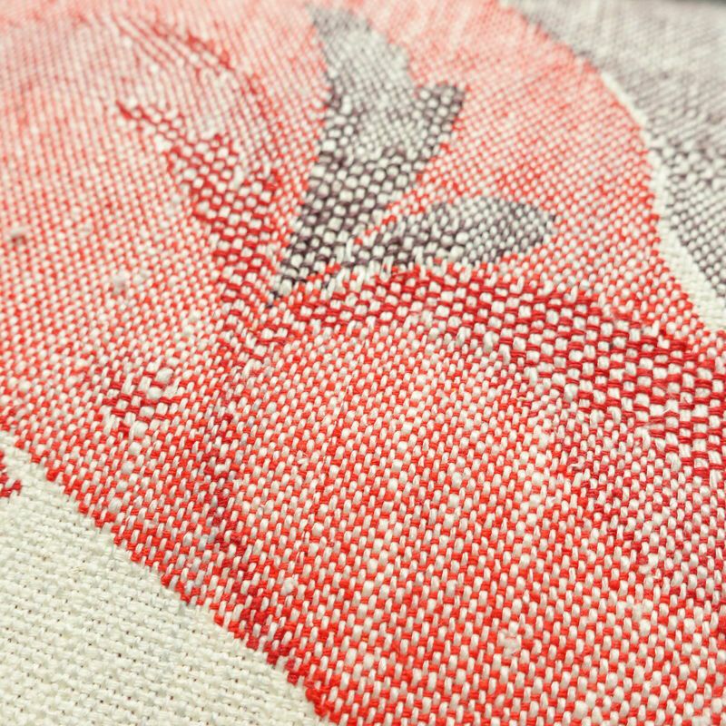 名古屋帯 六通柄 正絹 木の葉・植物柄 名古屋仕立て なごや帯 リサイクル帯 帯 紬地 白_画像3