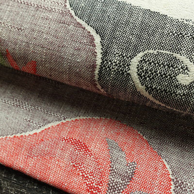 名古屋帯 六通柄 正絹 木の葉・植物柄 名古屋仕立て なごや帯 リサイクル帯 帯 紬地 白_画像6