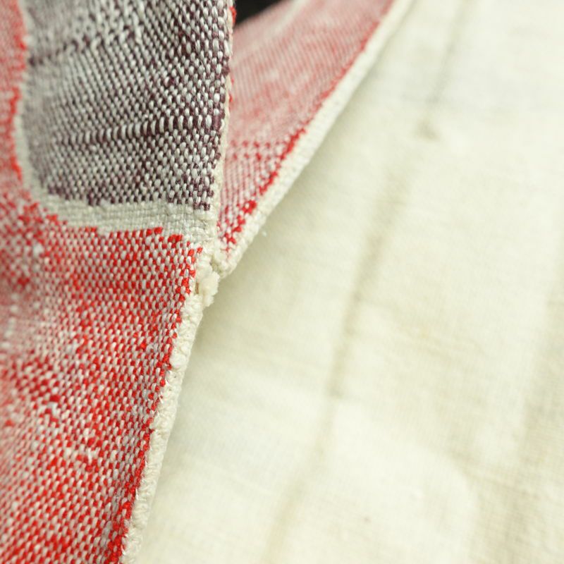 名古屋帯 六通柄 正絹 木の葉・植物柄 名古屋仕立て なごや帯 リサイクル帯 帯 紬地 白_画像17