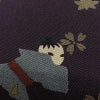 名古屋帯 全通柄 縮緬 正絹 人物・動物柄 名古屋仕立て なごや帯 リサイクル帯 帯 紫・藤色_画像3