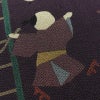 名古屋帯 全通柄 縮緬 正絹 人物・動物柄 名古屋仕立て なごや帯 リサイクル帯 帯 紫・藤色_画像5