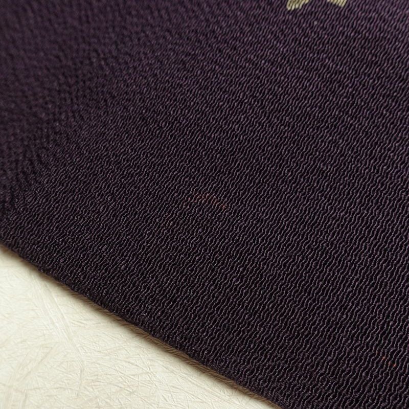 名古屋帯 全通柄 縮緬 正絹 人物・動物柄 名古屋仕立て なごや帯 リサイクル帯 帯 紫・藤色_画像13