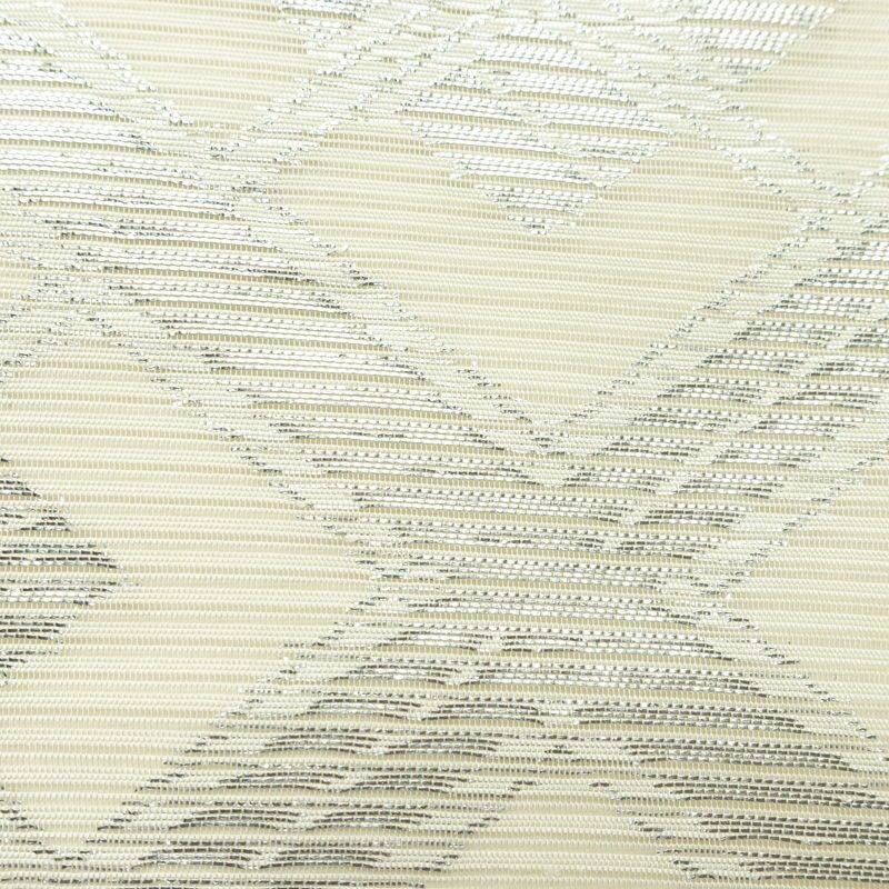 名古屋帯 全通柄 正絹 古典柄 名古屋仕立て なごや帯 リサイクル帯 帯 銀糸 白_画像4