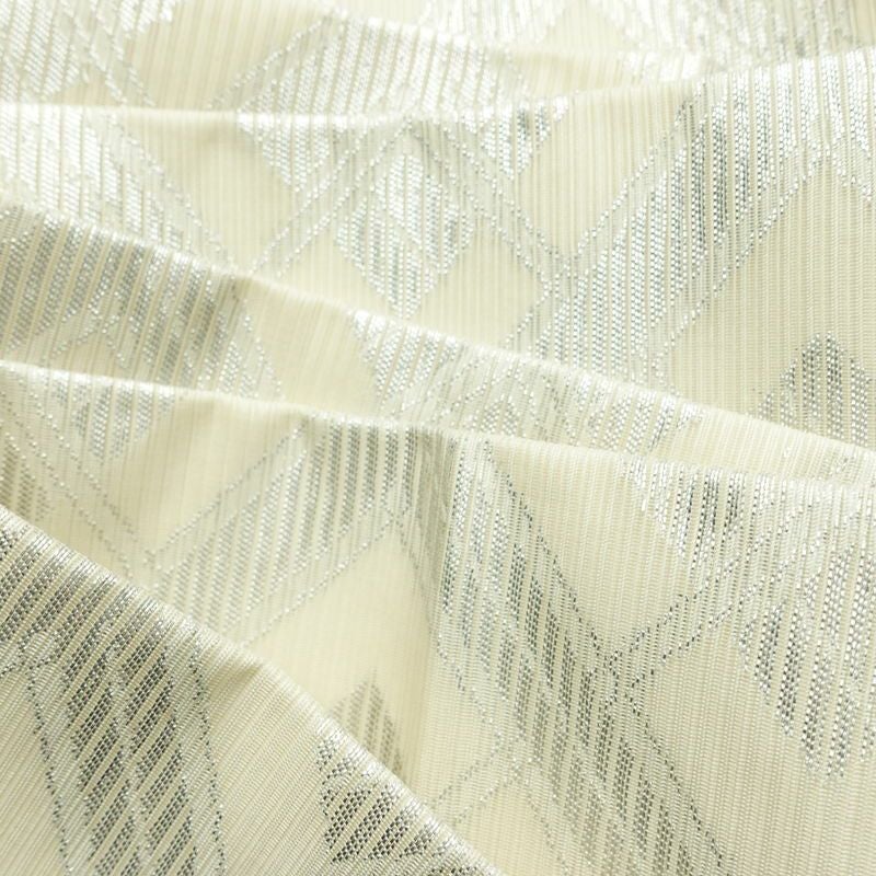 名古屋帯 全通柄 正絹 古典柄 名古屋仕立て なごや帯 リサイクル帯 帯 銀糸 白_画像18