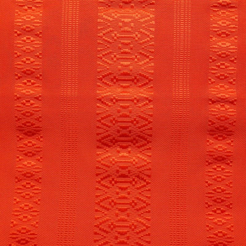 名古屋帯 全通柄 良品 夏用 混紡 縞柄・線柄 松葉仕立て なごや帯 リサイクル帯 帯 橙_画像2