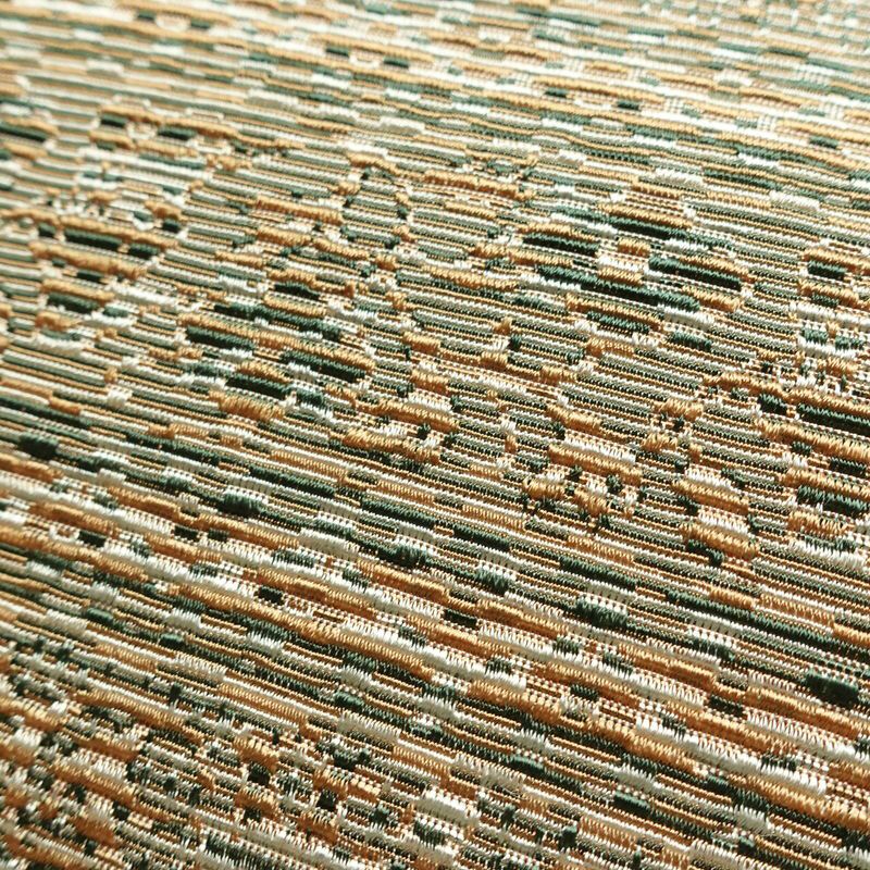 名古屋帯 全通柄 良品 正絹 幾何学柄・抽象柄 通し仕立て なごや帯 リサイクル帯 帯 オリエンタル ベージュ_画像6