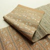 名古屋帯 全通柄 良品 正絹 幾何学柄・抽象柄 通し仕立て なごや帯 リサイクル帯 帯 オリエンタル ベージュ_画像11