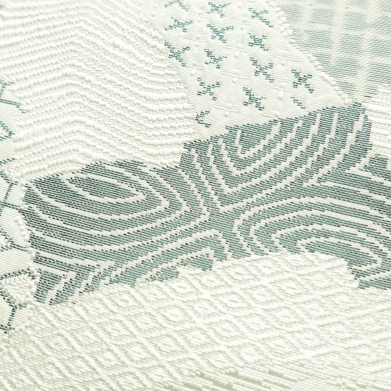 名古屋帯 六通柄 正絹 古典柄 名古屋仕立て なごや帯 リサイクル帯 帯 白_画像3