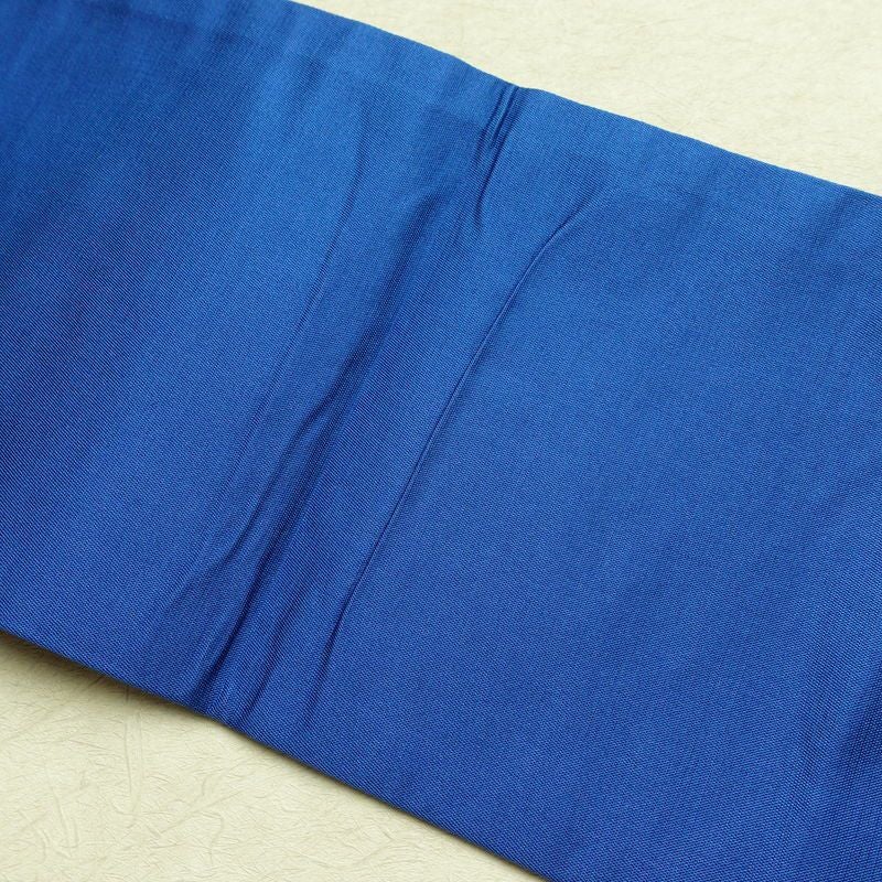 名古屋帯 太鼓柄 正絹 花柄 名古屋仕立て なごや帯 リサイクル帯 帯 箔 金糸 銀糸 青・紺_画像15