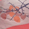 名古屋帯 六通柄 良品 正絹 木の葉・植物柄 名古屋仕立て なごや帯 リサイクル帯 帯 柿 ピンク_画像3
