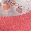 名古屋帯 六通柄 良品 正絹 木の葉・植物柄 名古屋仕立て なごや帯 リサイクル帯 帯 柿 ピンク_画像6