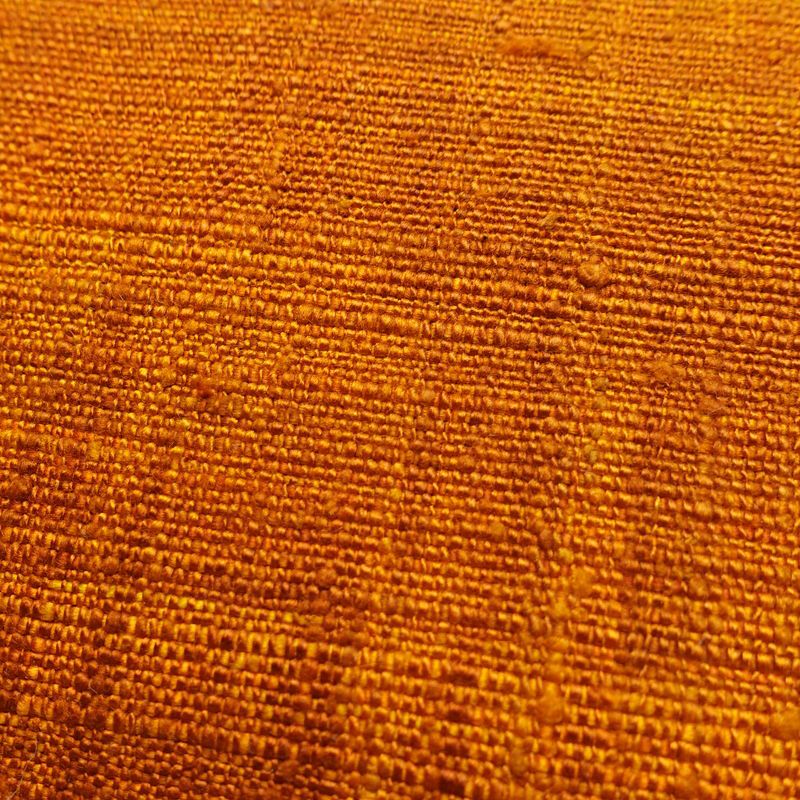 名古屋帯 全通柄 良品 正絹 無地 通し仕立て なごや帯 リサイクル帯 帯 シンプル 紬地 橙_画像3