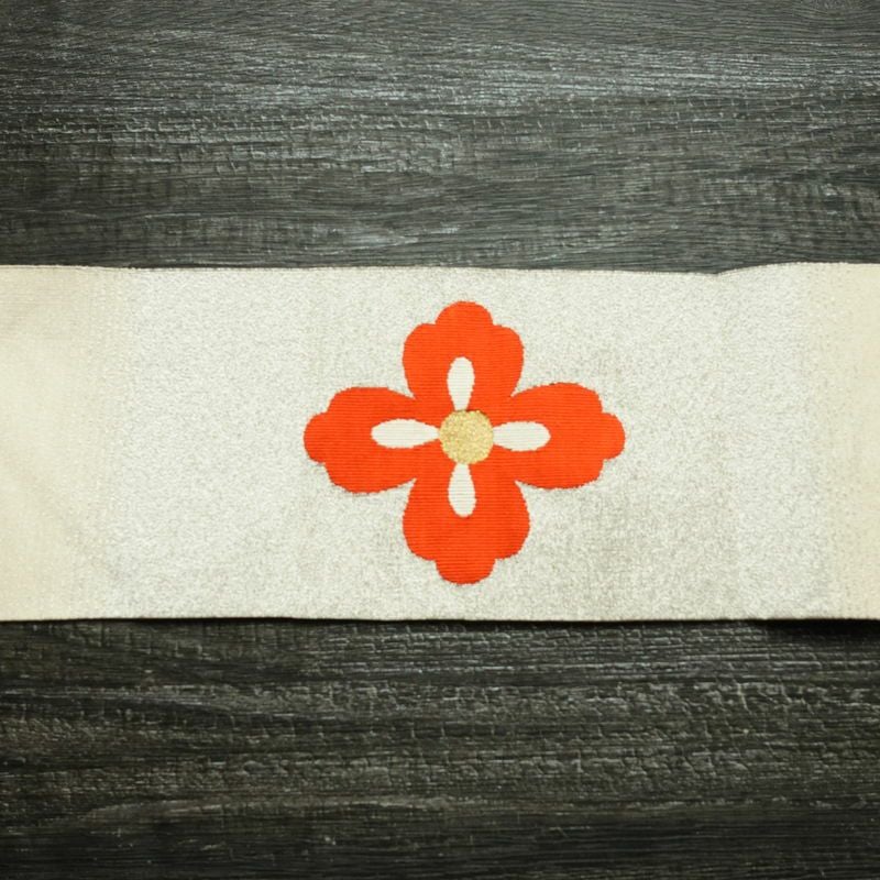 名古屋帯 太鼓柄 良品 正絹 古典柄 名古屋仕立て なごや帯 リサイクル帯 帯 金糸 シンプル 白_画像14