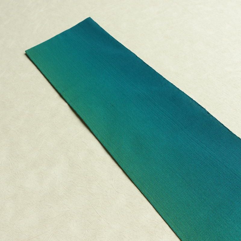 名古屋帯 太鼓柄 夏用 正絹 流水・波柄 名古屋仕立て なごや帯 リサイクル帯 帯 銀糸 緑・うぐいす色_画像17