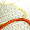 名古屋帯 太鼓柄 金駒刺繍 正絹 木の葉・植物柄 名古屋仕立て なごや帯 リサイクル帯 帯 刺繍 シンプル 金・銀_画像6