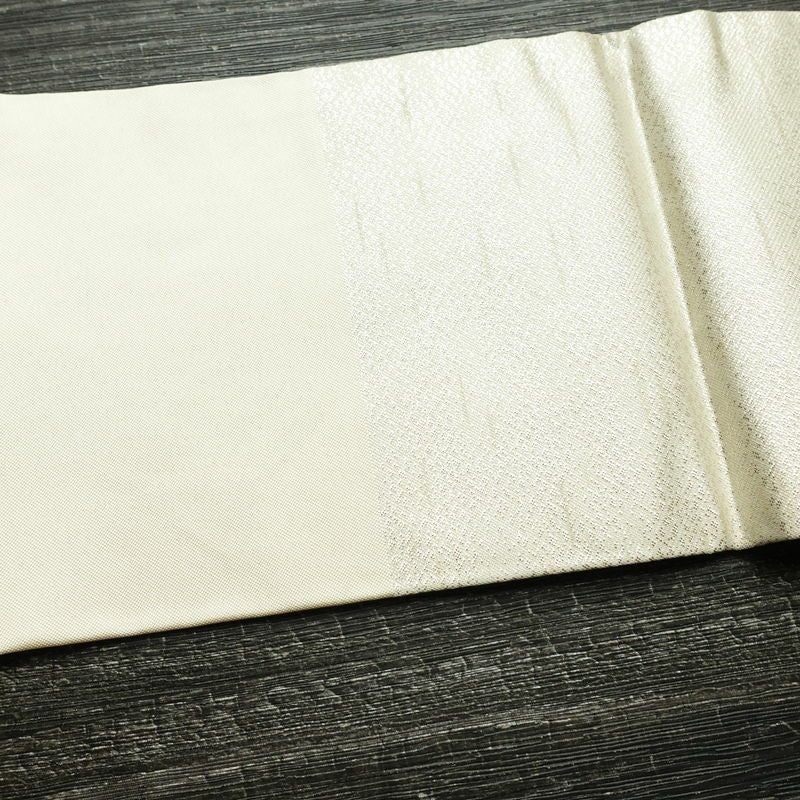 名古屋帯 太鼓柄 金駒刺繍 正絹 木の葉・植物柄 名古屋仕立て なごや帯 リサイクル帯 帯 刺繍 シンプル 金・銀_画像14