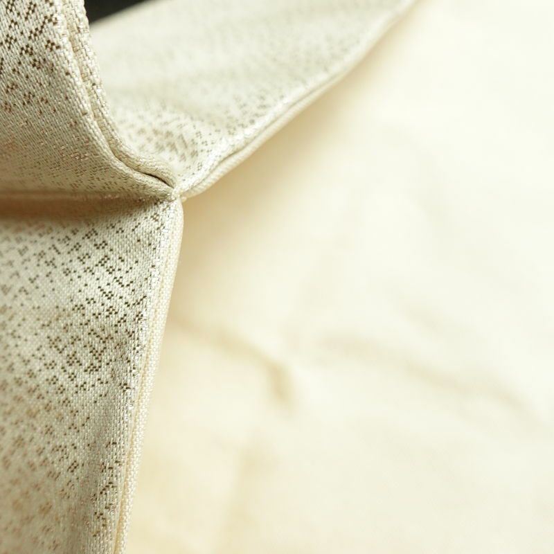 名古屋帯 太鼓柄 金駒刺繍 正絹 木の葉・植物柄 名古屋仕立て なごや帯 リサイクル帯 帯 刺繍 シンプル 金・銀_画像20