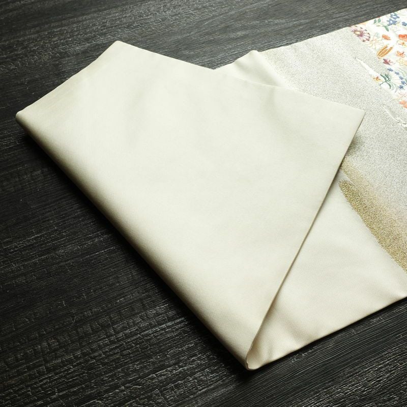 名古屋帯 太鼓柄 正絹 花柄 名古屋仕立て なごや帯 リサイクル帯 帯 箔 菊 白_画像9