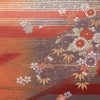 名古屋帯 太鼓柄 美品 正絹 名古屋仕立て なごや帯 古典柄リサイクル帯 帯 箔 菊 桜 銀朱色 赤・朱_画像2