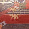 名古屋帯 太鼓柄 美品 正絹 名古屋仕立て なごや帯 古典柄リサイクル帯 帯 箔 菊 桜 銀朱色 赤・朱_画像6