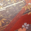 名古屋帯 太鼓柄 美品 正絹 名古屋仕立て なごや帯 古典柄リサイクル帯 帯 箔 菊 桜 銀朱色 赤・朱_画像7