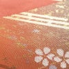 名古屋帯 太鼓柄 美品 正絹 名古屋仕立て なごや帯 古典柄リサイクル帯 帯 箔 菊 桜 銀朱色 赤・朱_画像8