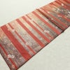 名古屋帯 太鼓柄 美品 正絹 名古屋仕立て なごや帯 古典柄リサイクル帯 帯 箔 菊 桜 銀朱色 赤・朱_画像10