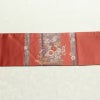 名古屋帯 太鼓柄 美品 正絹 名古屋仕立て なごや帯 古典柄リサイクル帯 帯 箔 菊 桜 銀朱色 赤・朱_画像16