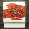 名古屋帯 太鼓柄 正絹 幾何学柄・抽象柄 松葉仕立て なごや帯 リサイクル帯 帯 白_画像1
