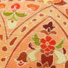 名古屋帯 太鼓柄 良品 しつけ糸付き 正絹 花柄 名古屋仕立て なごや帯 リサイクル帯 帯 金彩 モダン 橙_画像6