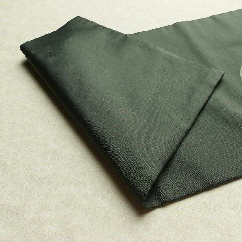 名古屋帯 太鼓柄 正絹 古典柄 名古屋仕立て なごや帯 リサイクル帯 帯 金糸 シンプル 緑・うぐいす色_画像10