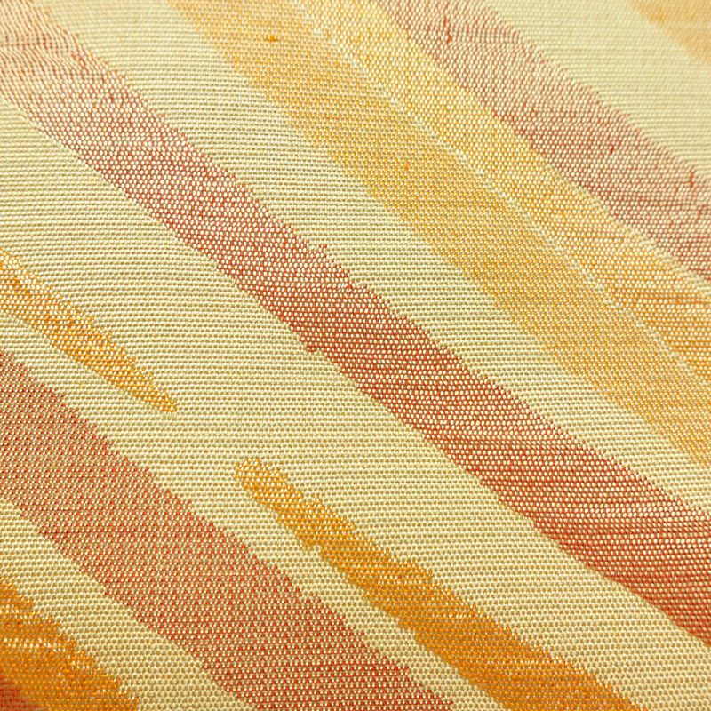 名古屋帯 六通柄 正絹 流水・波柄 名古屋仕立て なごや帯 リサイクル帯 帯 黄・黄土色_画像4