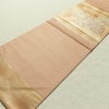 名古屋帯 太鼓柄 良品 正絹 幾何学柄・抽象柄 名古屋仕立て なごや帯 リサイクル帯 帯 ピンクベージュ ベージュ_画像8