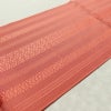 名古屋帯 全通柄 良品 夏用 正絹 縞柄・線柄 松葉仕立て なごや帯 リサイクル帯 ピンク 帯_画像11